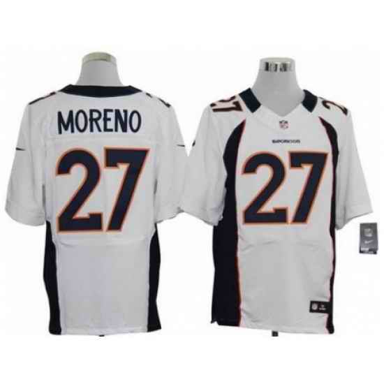 Nike Denver Broncos 27 Knowshon Moreno White Elite NFL Jersey